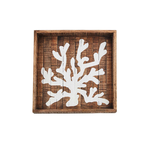 RUSTIC WOOD CORAL TRAY