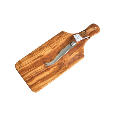 WOOD CHEESE BOARD WITH KNIFE