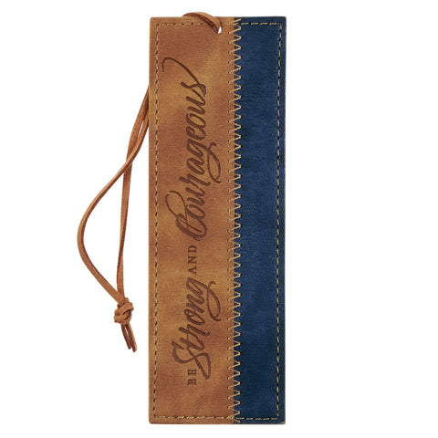 BE STRONG AND COURAGEOUS LEATHER BOOKMARK - JOSHUA 1:9