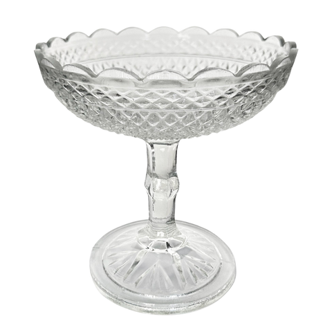 GLASS BOWL ON STAND CLEAR