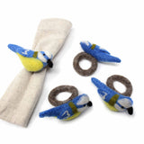 BLUE BIRDS NAPKIN RINGS SET OF 4