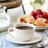 CREAMWARE BASKETWEAVE CUP & SAUCER