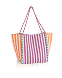 STRAW STRIPED TOTE BAG