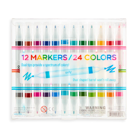 DOUBLE ENDED MARKERS - SET OF 12