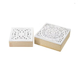 WHITE CARVED BOX