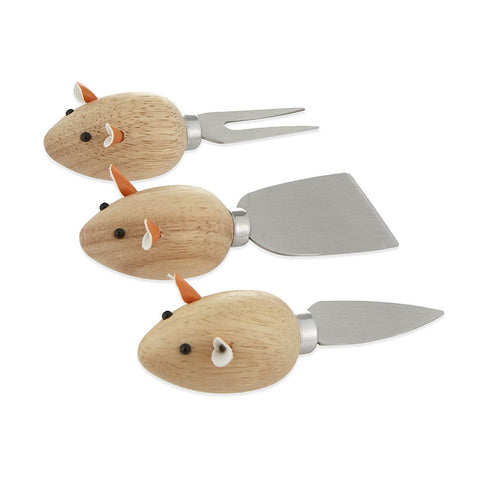 Kikkerland Mouse Cheese Knives Set of 3