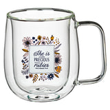 DOUBLE-WALLED GLASS MUG - PROVERBS 3:15