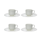 WHITE CUP & SAUCER SET OF 4