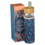BLESSED GLASS WATER BOTTLE WITH BAMBOO LID