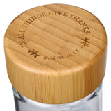 BLESSED GLASS WATER BOTTLE WITH BAMBOO LID