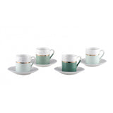 COFFEE CUP-4 SHADES OF GREEN-SET OF 4