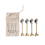 STEEL AND BRASS SPOONS SET
